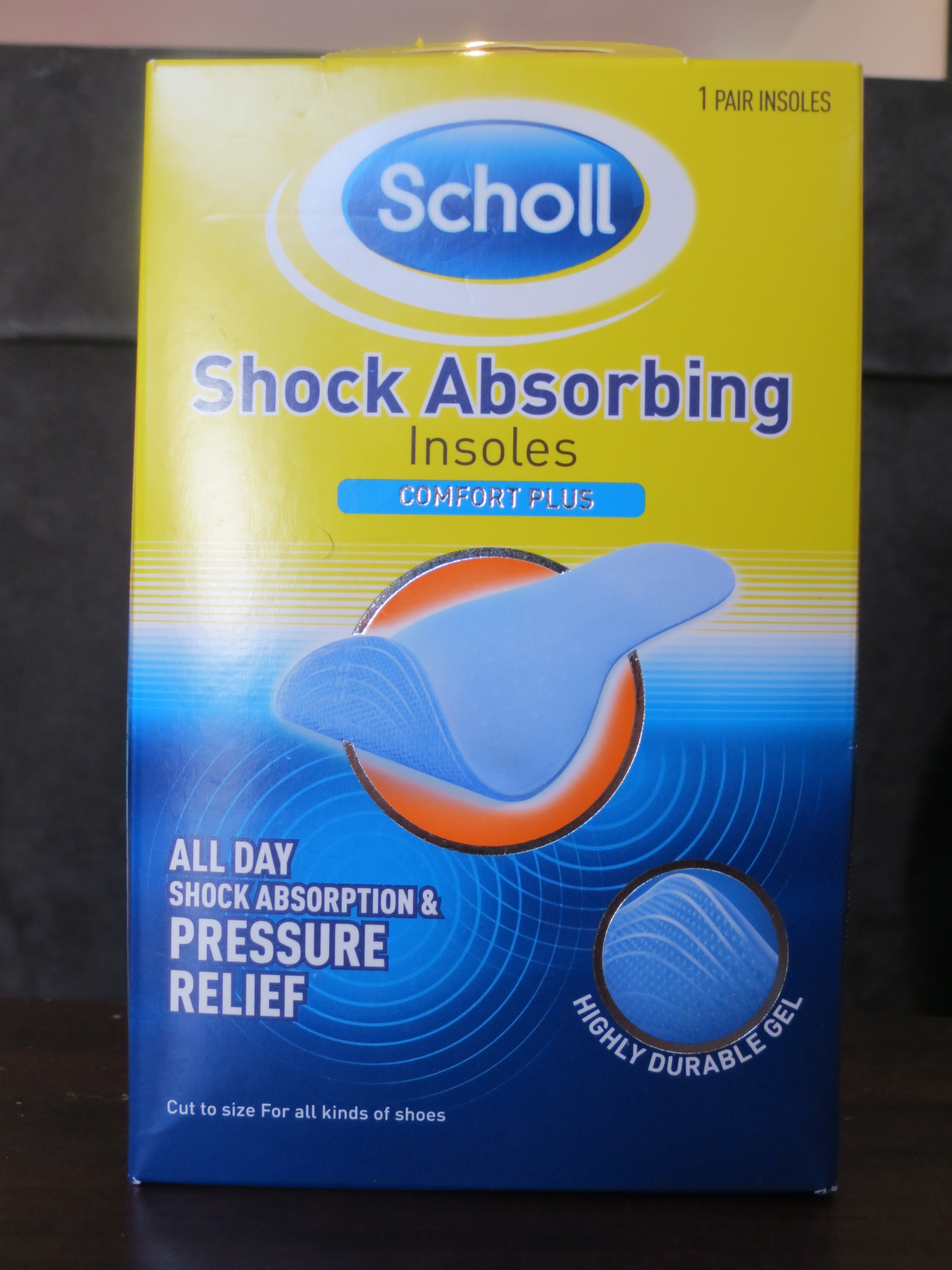 scholl shock absorbing insoles comfort plus